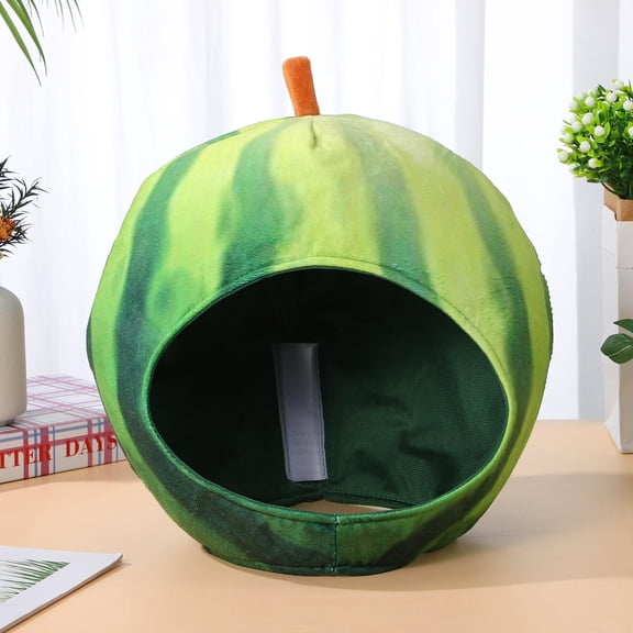 Tineasur 1Pc Green Watermelon Headpiece Soft Plush PP Cotton for Adult Party and Festival Decor