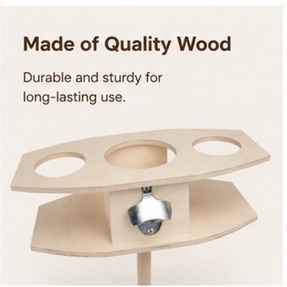 Tineasur Natural Wooden Outdoor Wine Table for Beaches Picnics and Camping