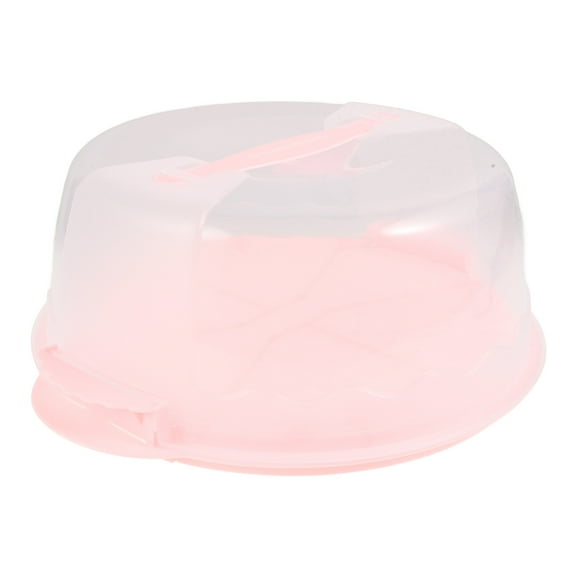 Tineasur Handheld Pink Cake Container with Lid for Baking and Parties