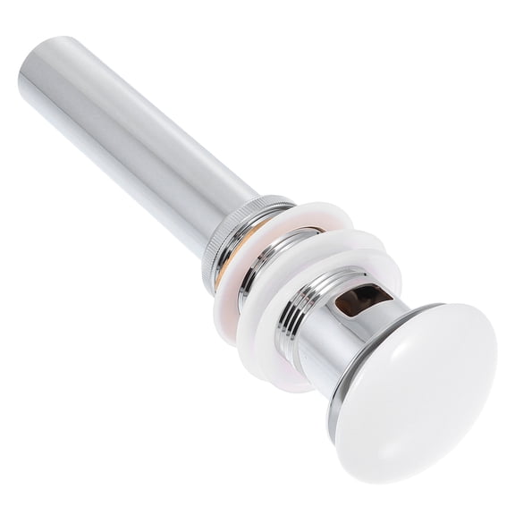 Tineasur Plated Silver Copper Sink Drain Stopper Pops Up Waste Plug Slotted Anti Clogging Drain Device