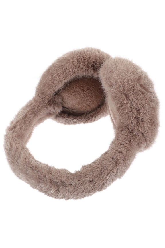 Brown Women's Artificial Earmuffs, 1 Pair, Soft Winter Ear Warmers for Cold Weather