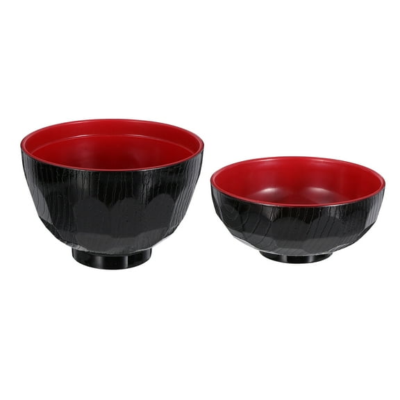 Tineasur 1Pc Japanese Miso Bowl with Lid Red Small Soup Bowl for Home Kitchen Use