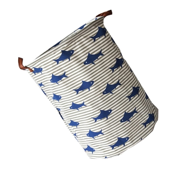 Tineasur 1Pc Multi Color Foldable Cotton Linen Laundry Bucket Clothes Storage Barrel Dustproof