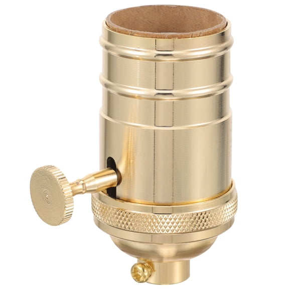 Tineasur Vintage Golden Lamp Socket Holder with Turn Knob for Decorative Light Fixtures
