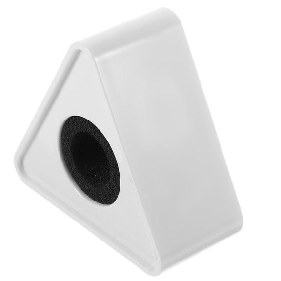 Tineasur Portable White ABS Microphone Station Logo Triangular Mic Logo Flag for Professional Interview