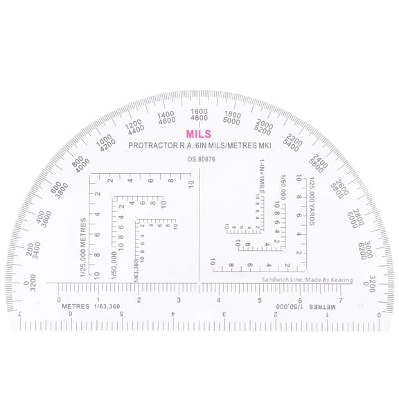 Tineasur Military Protractor Acrylic Angle Measuring Tool for Accurate Drawing, Teaching, , and Precise Measurement Use