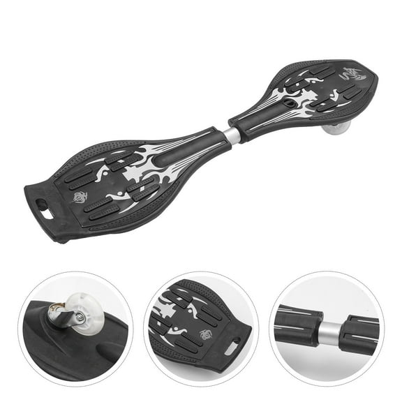 Tineasur Black Caster Board with Glitter Wheels for Skateboarding and Balance Training, and