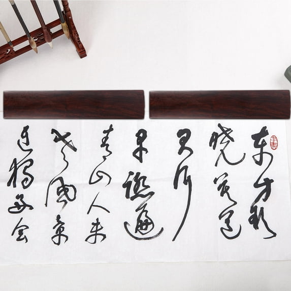 Tineasur Black Wood Calligraphy Paper Weight with Smooth Surface and Fine Workmanship