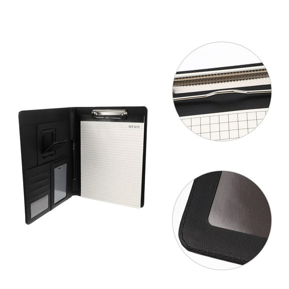 Tineasur Conference Folder Business File Folder Black PU 1Pack