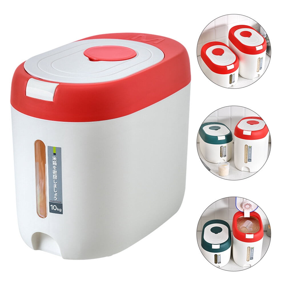 Tineasur 1Set Commercial Household Rice Bucket Clear Scale Panel Design ...