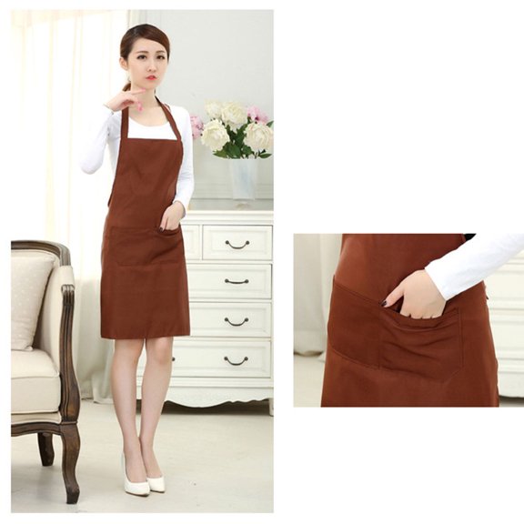 Tineasur Protective Dacron Adult Apron Kitchen Use with Storage Pocket 1Pcs