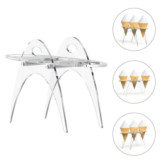 Tineasur Showing Stand Ice Cream Cone Holder Acrylic Transparent 1Pack
