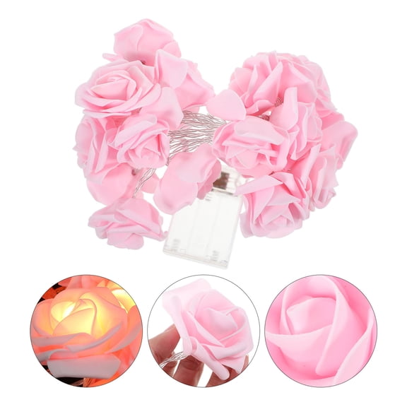 Tineasur LED Flower Lights Warm White Copper Wire for Couples Birthday Party 1 Set