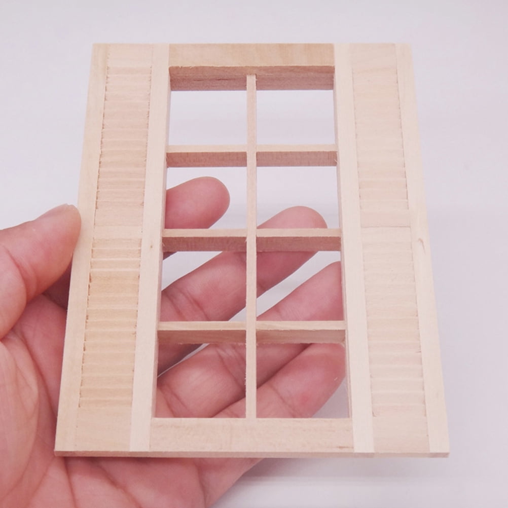 Window Cardboard Mini Tineasur Dollhouse Crafting Supplies Miniature Window Khaki 1Pcs 5.2X3 ...