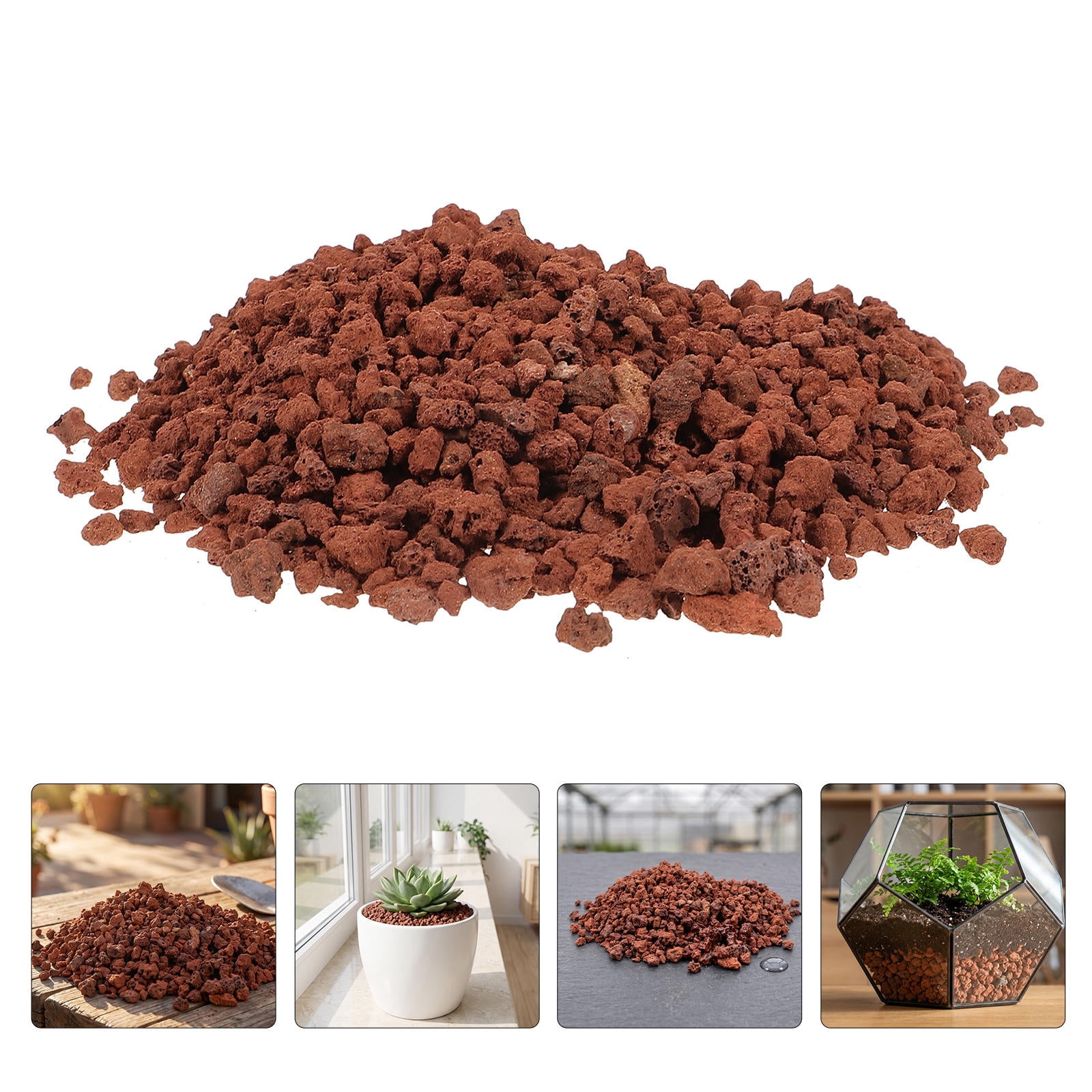 Valcano Red Tineasur 1Set Natural Dark Red Volcanic Lava Rock for Plant Substrate ...