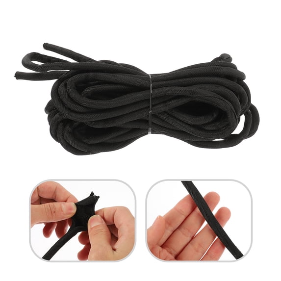 Tineasur Cable Sleeve Black Durable Wire Organizer with Weaving Structure for Home Cord Management
