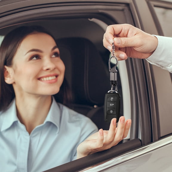 Tineasur 1Set Small Keychain for Car Keys with Zinc Alloy Material and D-Ring Design 3.5x1x0.4in