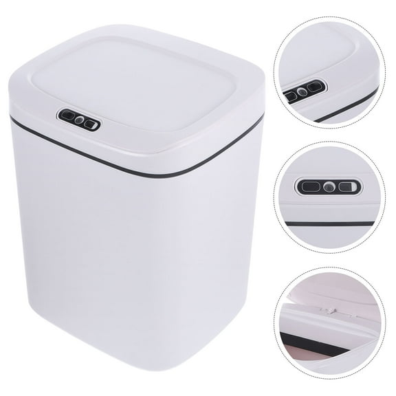 Tineasur White Smart Garbage Bin Automatic or Waste Bucket for Office Kitchen Use