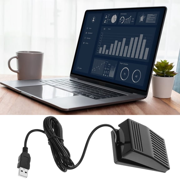 Tineasur USB Foot Pedal for Laptop Plastic Footswitch with Preprogrammed Key Function