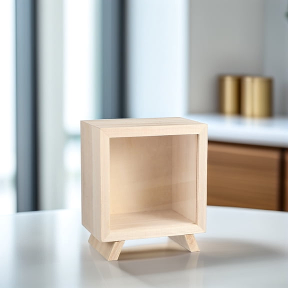 Tineasur Simple Beige Wood Coin Bank for Universal Use and Financial Management