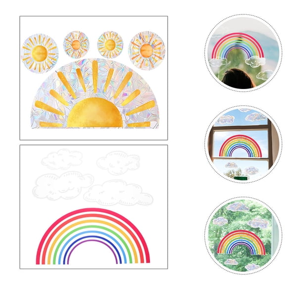 Tineasur Decorative Static Cling Vinyl Decal for Glass - Assorted Designs, Reusable Window Stickers