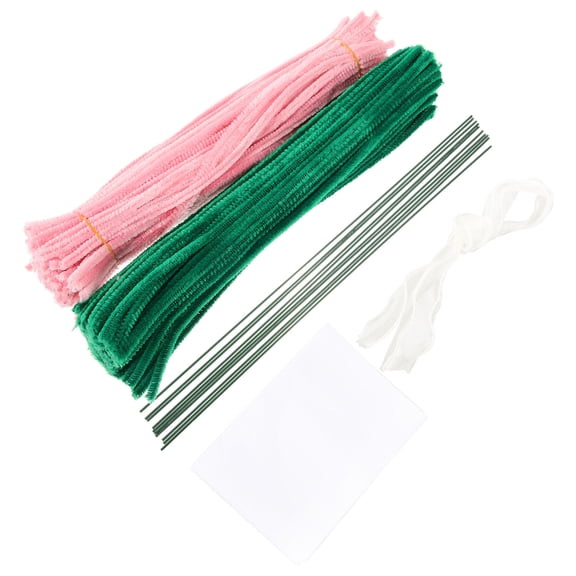 Tineasur Bendable DIY Crafting Wire Flower Kit Polyester Iron Chenille Stems Assorted Colors