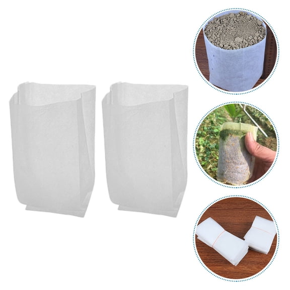 Tineasur 200Pcs Durable White Garden Vegetable Containers Fabric Grow Bags for Raised Bed Planting