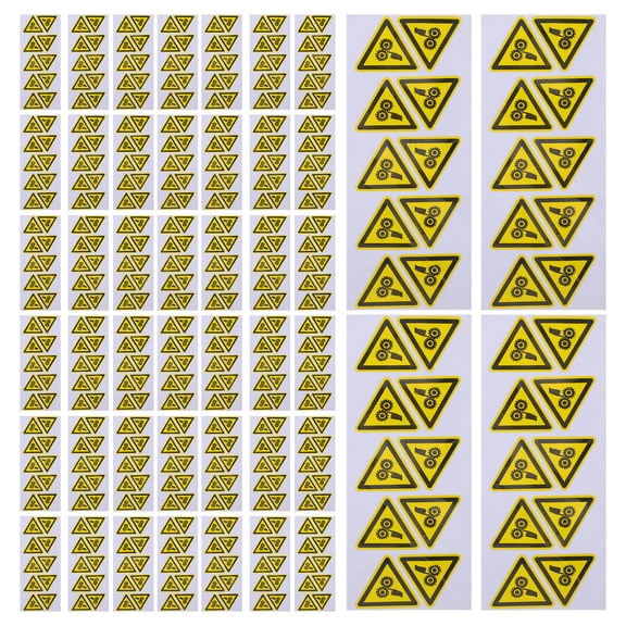 Tineasur 200Pcs Industrial Safety Warning Stickers Yellow Self Adhesive Caution Signs for Workplaces