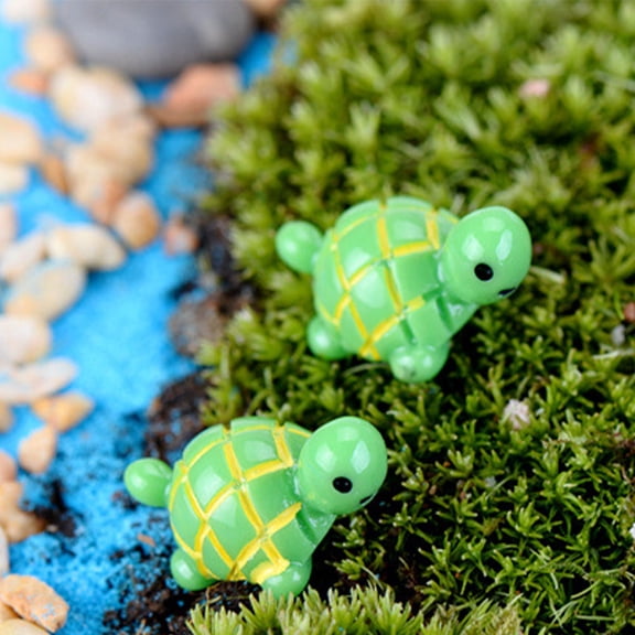 Tineasur Tiny Animal Figurines Mini Turtle Dolls Green 20Pack
