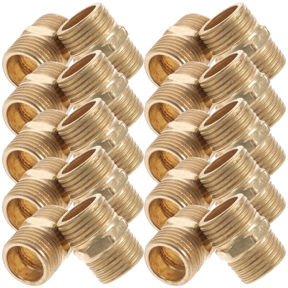 Tineasur Galvanized Iron Pex Fittings, Golden Water Pipe Connectors, 20Pcs