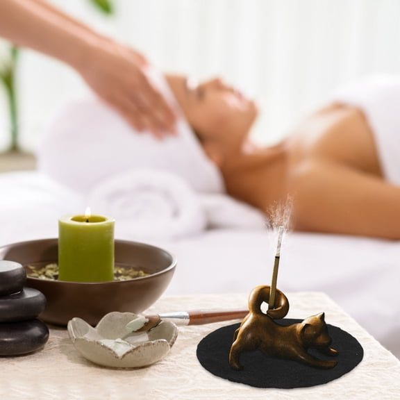 Tineasur 20Pcs Fireproof Incense Ash Mat Black Fiberglass Cloth for Home Use