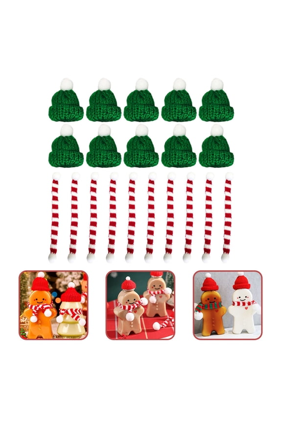 20pcs Knitted Wool Miniature Hat Hand Crafts for Hat Decoration Christmas