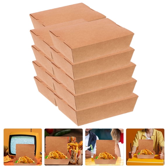 Tineasur 20Pcs Brown Paper Pizza Boxes with Flipped Lid Sturdy Kraft Paper Containers for Restaurant Use