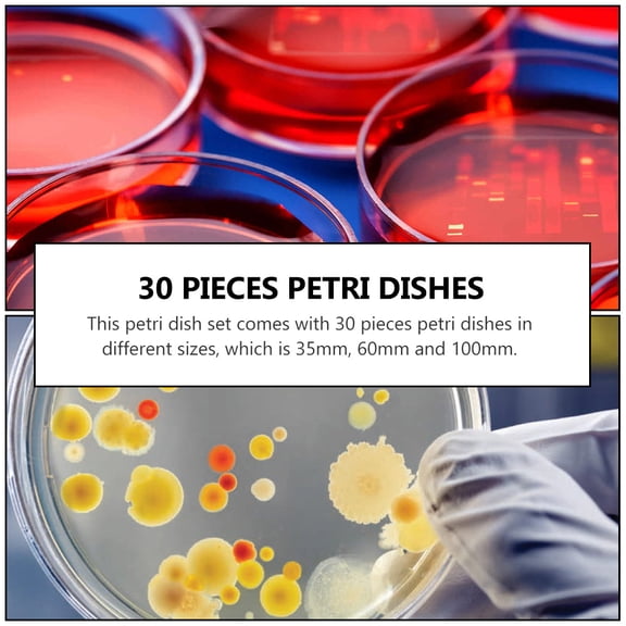 Tineasur Durable Plastic Petri Dishes for Lab Experiments and Yeast Culture 20Pcs