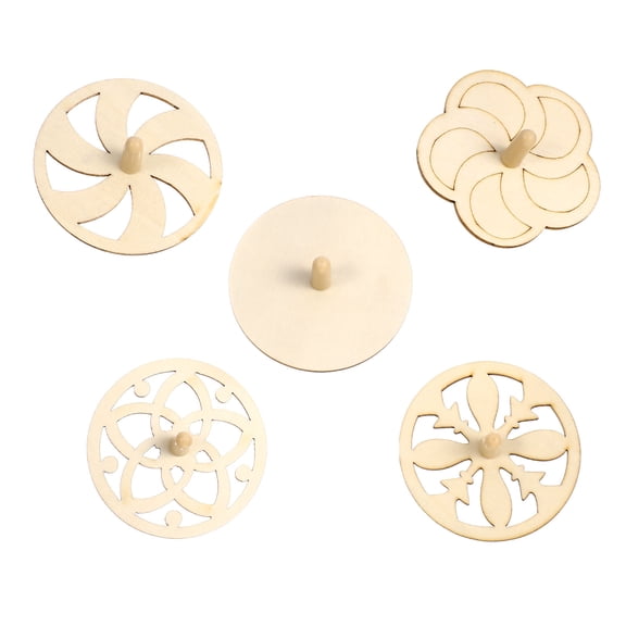 Tineasur 20Pcs Unfinished Wood Toys Gyroscope for Kids Creativity Development and Playtime