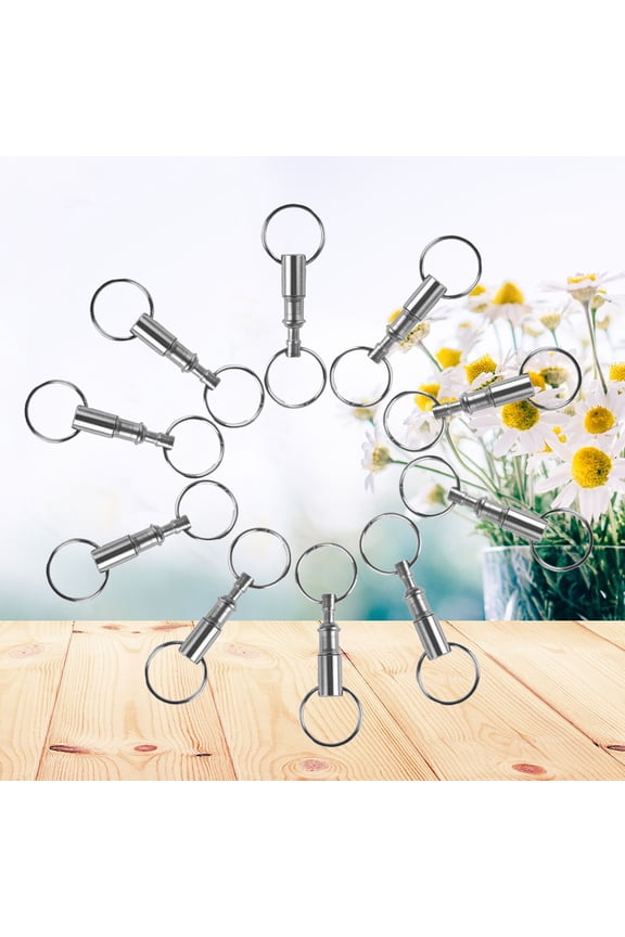 20pcs Spring Loaded Lacquered Keychain Pull-apart Design Iron Key Accessory for Office Organization