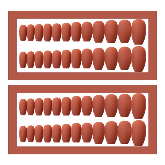 Tineasur 24Pcs Gradient Color Fakes Nails False Nail Tip Artificial Fingernails Pumpkin Color