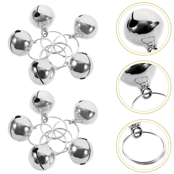 Tineasur 24Pcs Small Metal Bells Silver Round Diy Accessory Pet Tracker Festival Party Decorations