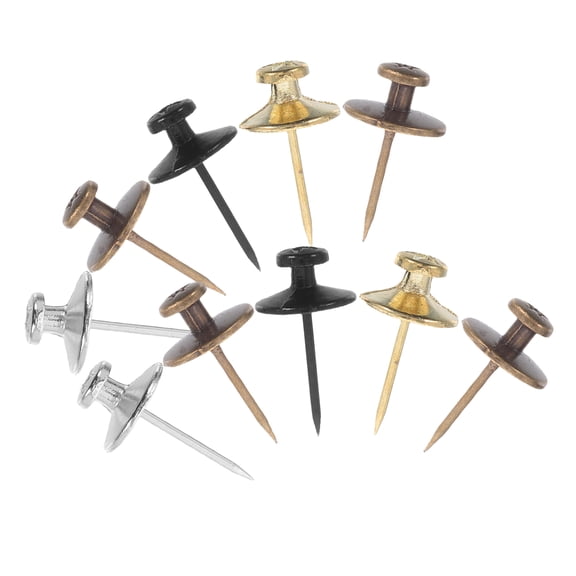 Tineasur 25Pcs Assorted Color Metal Push Pin Hooks for Hanging Pictures and Wall Decor