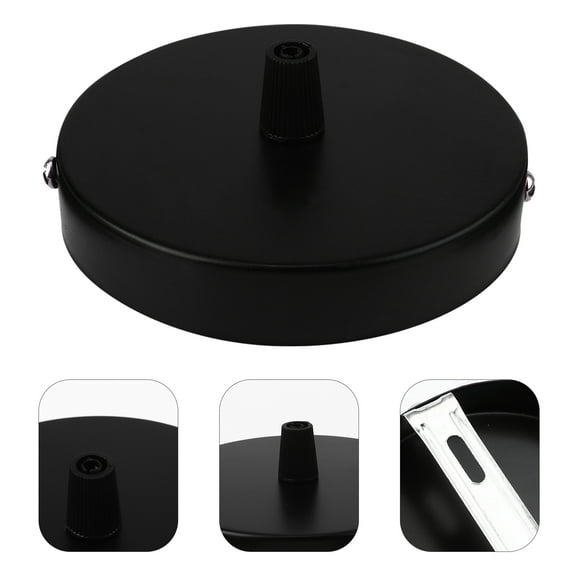 Tineasur 2Pcs Black Ceiling Light Base Sturdy Corrosion Resistant Pendant Lamp Base for Home