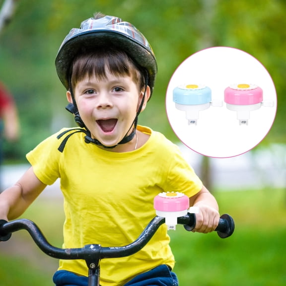 Tineasur 2-Pack Bike Bell with Adorable Flower Design, Alloy Construction, Mount for Bikes
