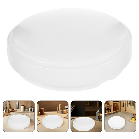 Tineasur 2Pcs White Plastic Round Flush Mount Ceiling Light Shade Cover Replacement for Home