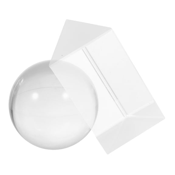 Tineasur 2Pcs Clear Triangular Optical Prism for Photography Props and Scientific Physics Experiments