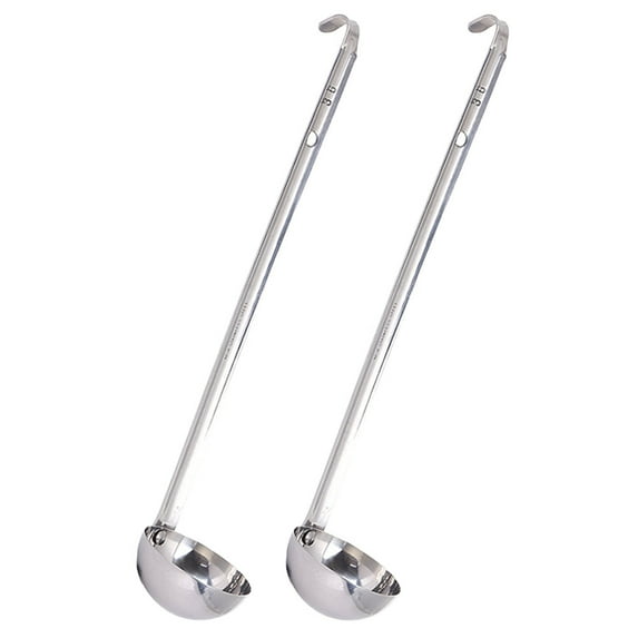 Tineasur Buffet Soup Ladle Soup Ladle Silver 2Pcs Long Handle