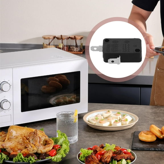 Tineasur 2Pcs Microwave Oven Repairing Switch Metal Assorted Color for Microwave Oven Maintenance