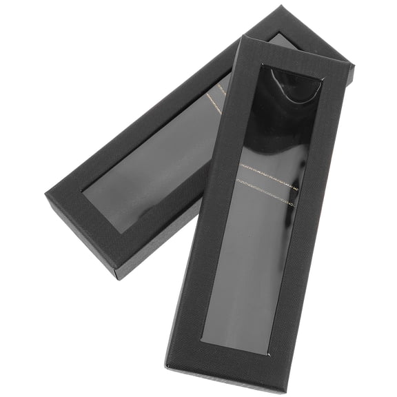 Tineasur Back to School Pen Collection Box Pen Packing Boxes Black Silk Fabrics 2Pcs
