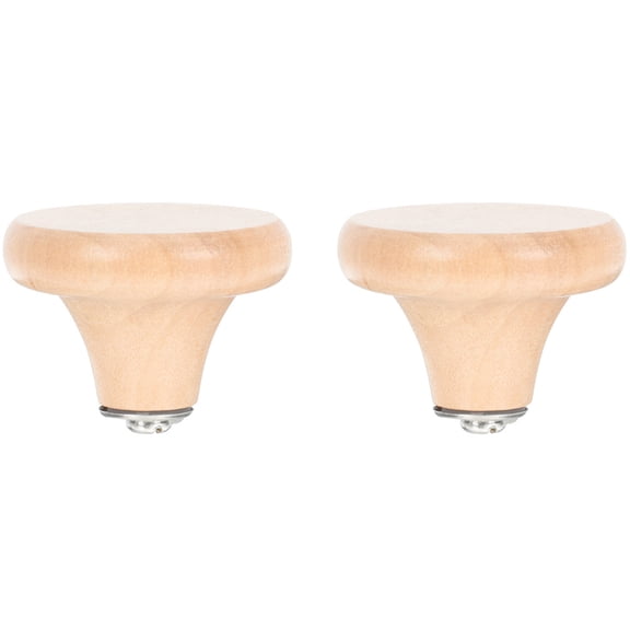 Tineasur 2Pcs Small Wood Pot Lid Handles Easy Install Wear Resistant Lid Knobs for Home Use Beige