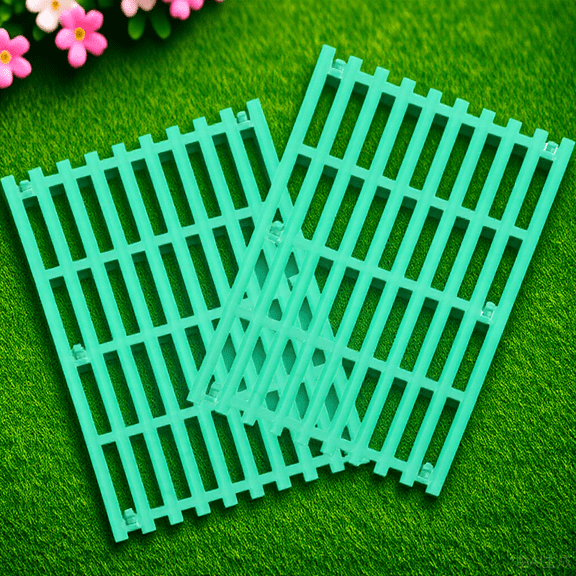 Tineasur Rabbit Cage Mat Green Plastic Nonslip Durable for Home Use 2Pcs