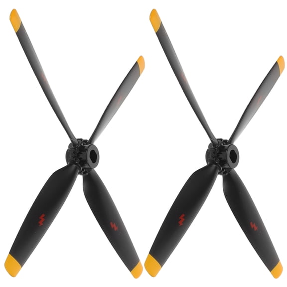 Tineasur 2Pcs Rc Helicopter Propeller Black Plastic Fourblade Propellers for Rc Planes