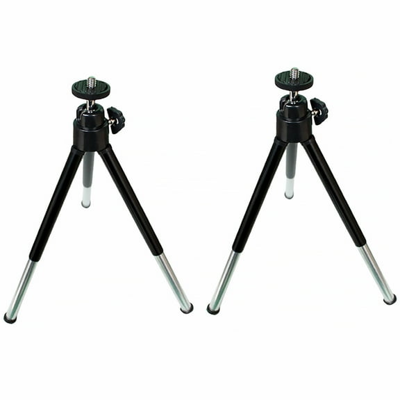 Tineasur 2Pcs Three Position Phone Rack Mobile Broadcast Stand Black Tripod Ideal for Phone and Camera